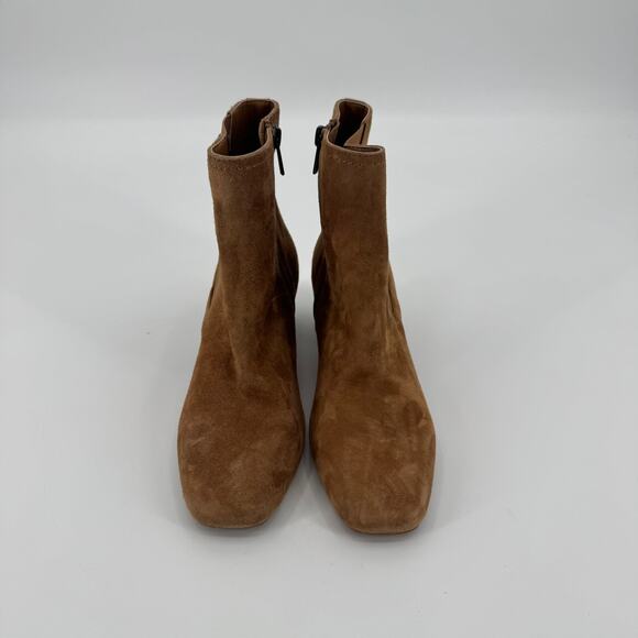 NYDJ Women's Brown Suede Leather Scooter Chelsea Boots Square Toe Size 6 - Picture 7 of 12